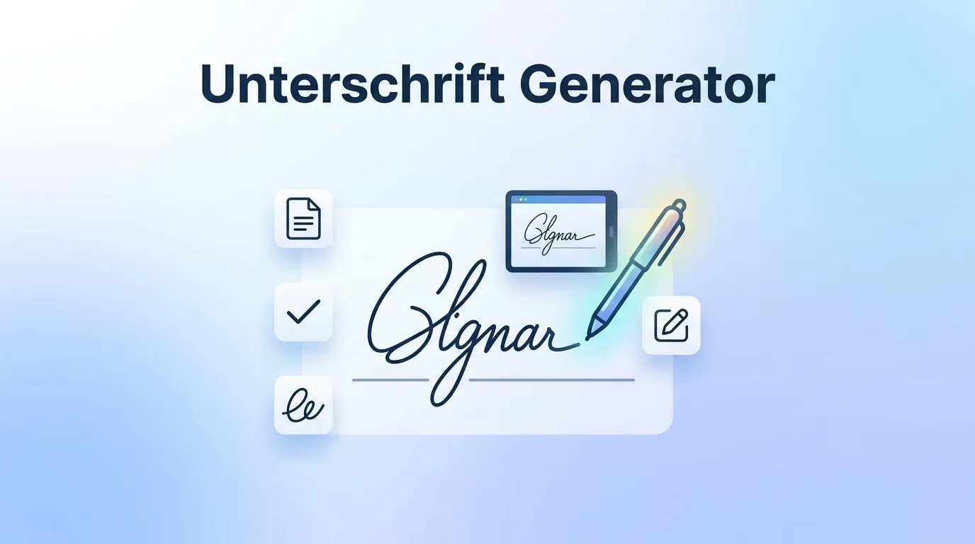 Unterschrift Generator mit digitaler Signatur-Vorschau im Browser